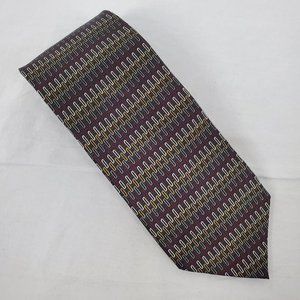 Boca Classic Silk Neck Tie Geometric Pattern Black